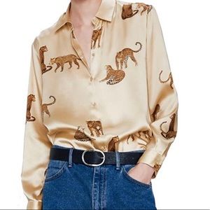 Zara leopard print long sleeve shirt. Size XS
